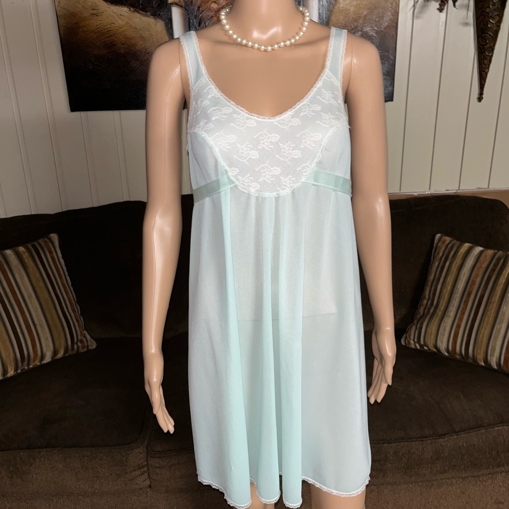 Vassarette Hollywood by Munsingwear ~ Small ~ Blue ~ Sexy Babydoll Lingerie - Picture 6 of 15